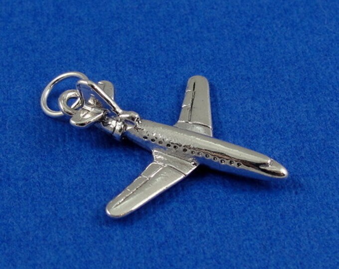 Airplane Charm - Silver Plated Airplane Charm for Necklace or Bracelet