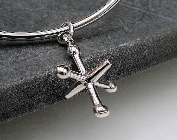 Toy Jack Charm, 925 Sterling Silver Toy Jacks Charm for Necklace or Bracelet, Jax Charm, Game of Jacks Charm, Child Nostalgia Charm Jewelry
