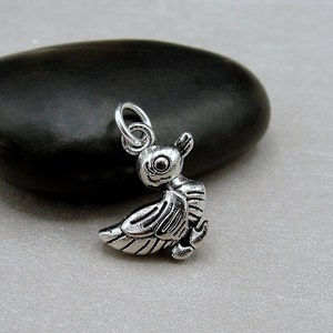 Silver Duck Charm, Baby Duckling Charm, Cute Duck Charm, Duck Jewelry, Necklace Charm, Bracelet Charm, Duck Themed Gift image 1