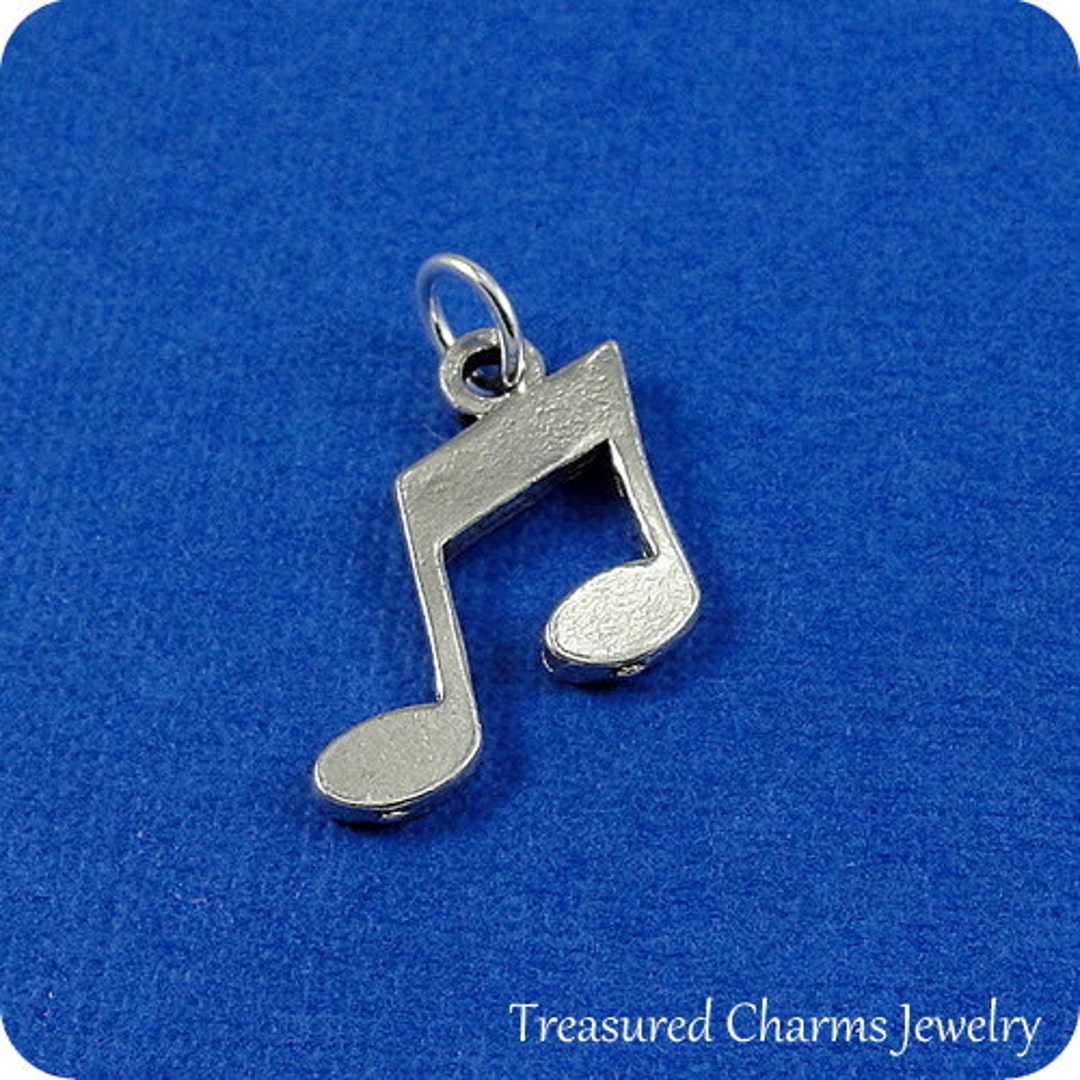 Music Note Charm Silver Music Note Charm for Necklace or Bracelet Etsy
