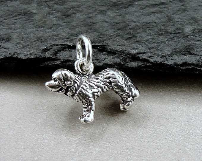 925 Sterling Silver Saint Bernard Charm, Silver St Bernard Dog Charm, Silver Saint Bernard Pendant, St Bernard Charm Jewelry