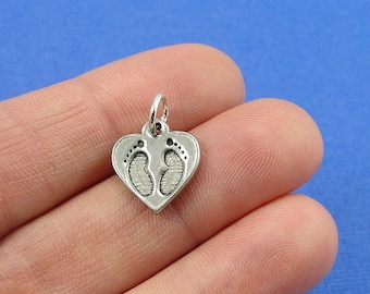 Baby Foot Print avec octobre Pierre Porte-Bonheur Zircone cubique Argent Sterling .925 Charm Empreinte Baby Foot Print avec octobre Pierre Porte-Bonheur Zircone cubique Argent Sterling .925 Charm Empreinte
