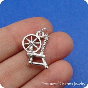 Spinning Wheel Charm - Silver Plated Spinning Wheel Charm for Necklace or Bracelet