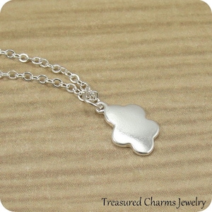 Cloud Necklace, Silver Cloud Charm on a Silver Cable Chain