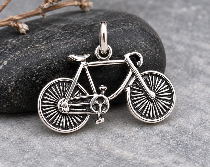 Bicycle Charm, 925 Sterling Silver Bike Charm for Necklace or Bracelet, Bike Charm, Cyclist Charm, Bicycle Gift, Bicycle Jewelry