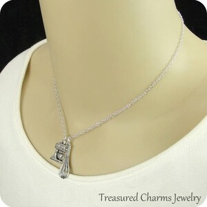 Bakers Kitchen Mixer and Whisk Necklace, Silver Baking Charms on a Silver Cable Chain image 2