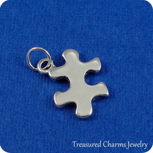 Puzzle Piece Charm - Silver Plated Puzzle Charm for Necklace or Bracelet