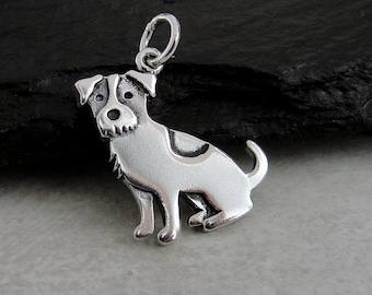 925 Sterling Silver Jack Russell Terrier Charm, Puppy Dog Charm, Jack Russell Pendant, Bracelet Charm, Necklace Charm, Jack Russell Gift