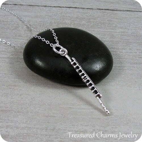 Flute Necklace Choose a Birthstone Flute Jewelry Flute Etsy