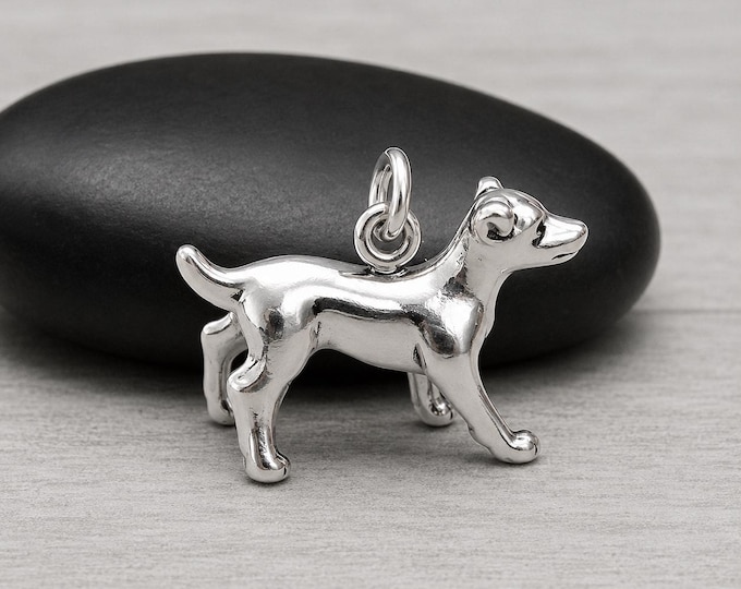 Sterling Silver 3D Jack Russell Terrier Charm, Jack Russell Pendant, Dog Charm for Necklace or Bracelet, Dog Lover Gift, Puppy Jewelry