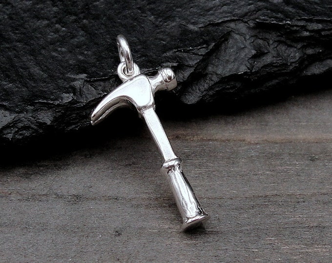 Hammer Charm, Sterling Silver Claw Hammer Charm for Necklace or Bracelet, Handyman Charm, Construction Worker Charm, Handyman Gift
