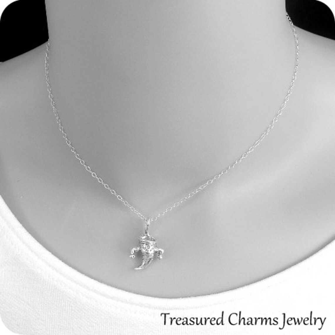 Tornado Twister Necklace Sterling Silver Tornado Charm on a Etsy