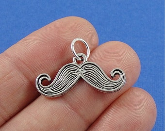 Mustache Charm - Silver Mustache Charm for Necklace or Bracelet