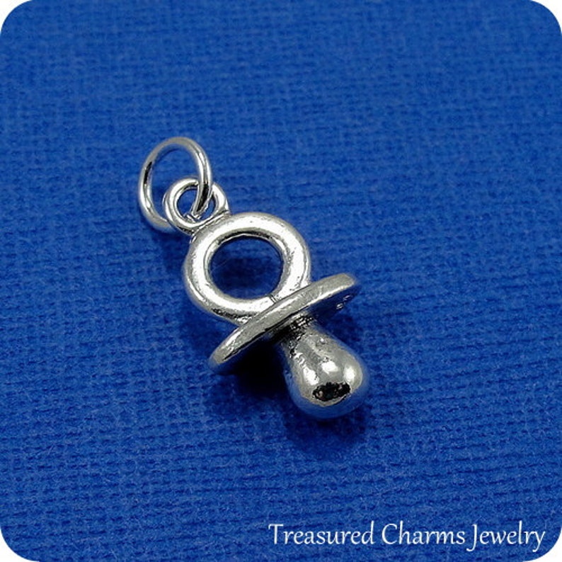 Baby Pacifier Charm Silver Pacifier Binky Charm for Necklace Etsy