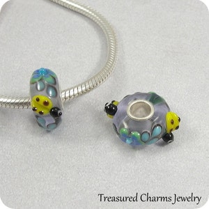 Ladybug Large Hole Lampwork Glass Bead - 925 Sterling Silver European Bead Charm