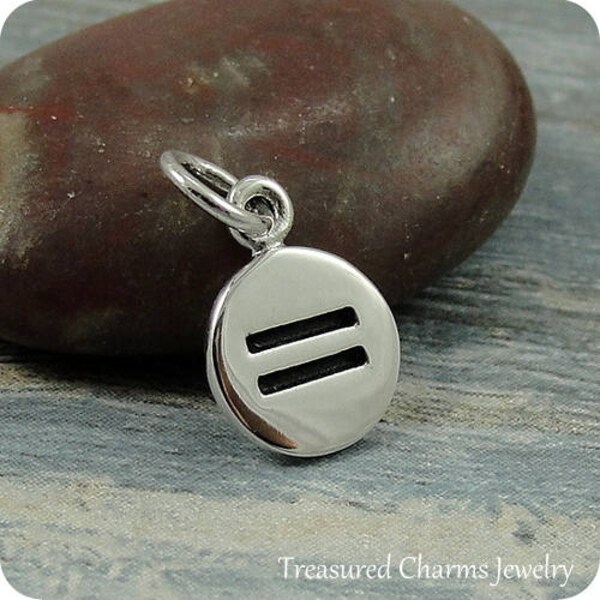 Equality Symbol Charm - Sterling Silver Equality Charm for Necklace or Bracelet