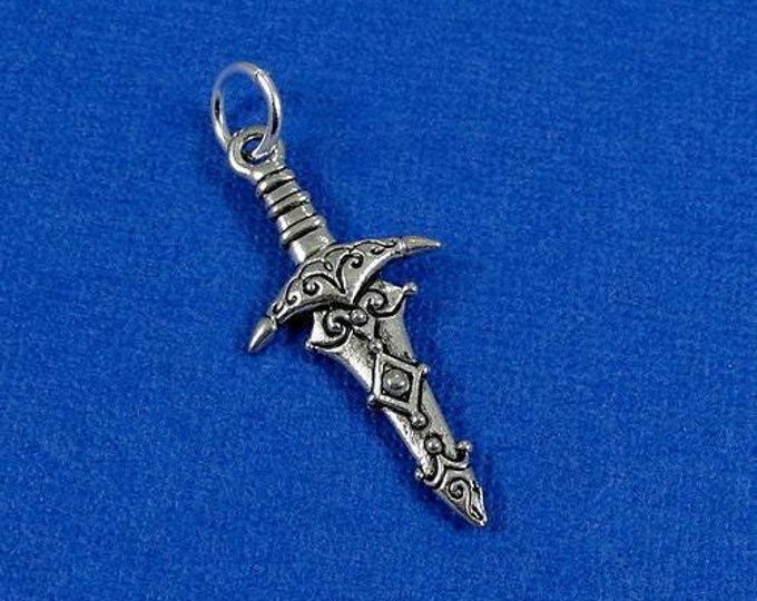Excalibur Sword Charm - Silver Plated Excalibur Sword Charm for Necklace or Bracelet