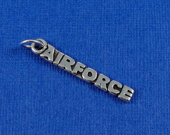 Air Force Charm - Sterling Silver Air Force Charm for Necklace or Bracelet