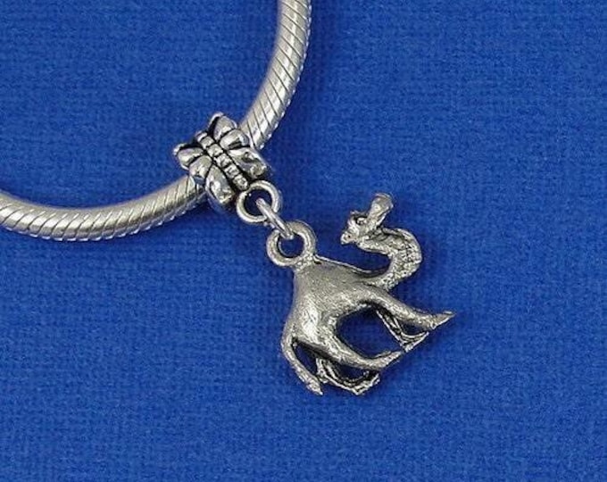 Camel European Dangle Bead Charm - Silver Camel Charm for European Bracelet
