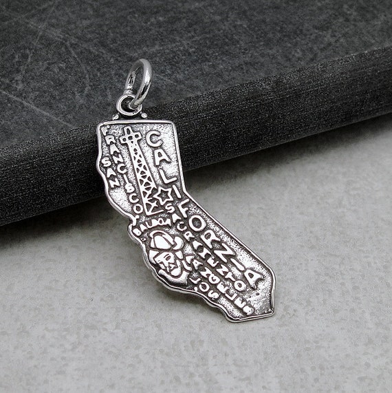 Silver California Outline Necklace Silver California Outline Necklace
