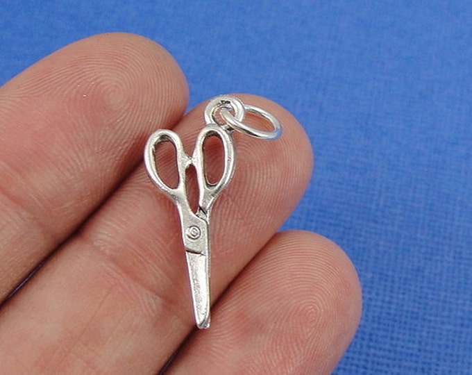 Scissors Charm Silver Scissors Charm for Necklace or Etsy