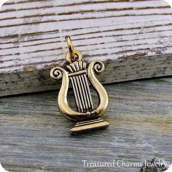 Charms for Bracelets and Necklaces Harp Charm