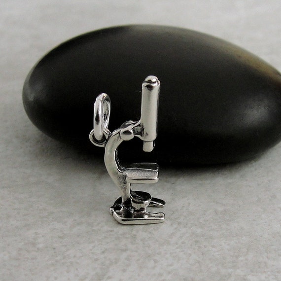 Microscope Charm 3-D Sterling Silver - Made in the USA Microscope Charm 3-D Sterling Silver - Made in the USA