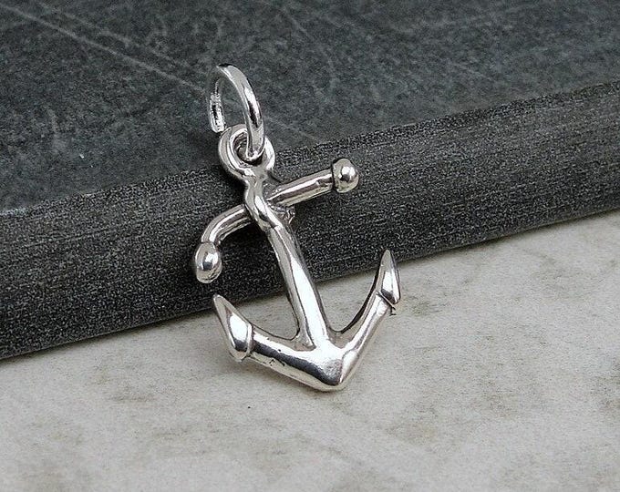 Anchor Charm, Sterling Silver Nautical Anchor Necklace Charm, Sailing Charm, Boat Anchor Charm, Marine Charm, Anchor Gift, Anchor Jewelry