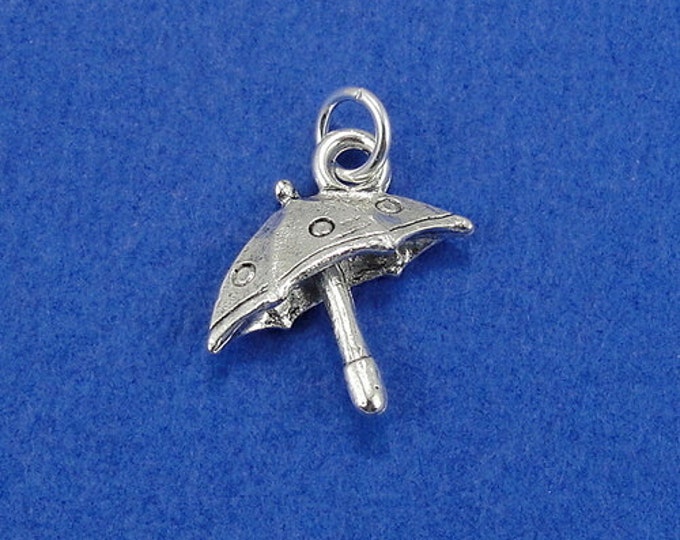 CLOSEOUT - Umbrella Charm - Silver Umbrella Charm for Necklace or Bracelet