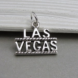 Las Vegas Charm, 925 Sterling Silver Vegas Casino Charm for Necklace or Bracelet, Gambling Charm, Nevada Charm, Las Vegas Souvenir Gift