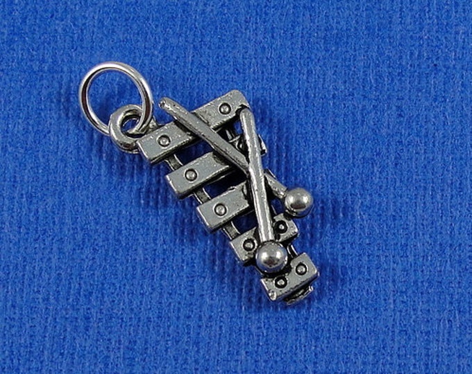 Xylophone Charm - Silver Plated Xylophone Charm for Necklace or Bracelet