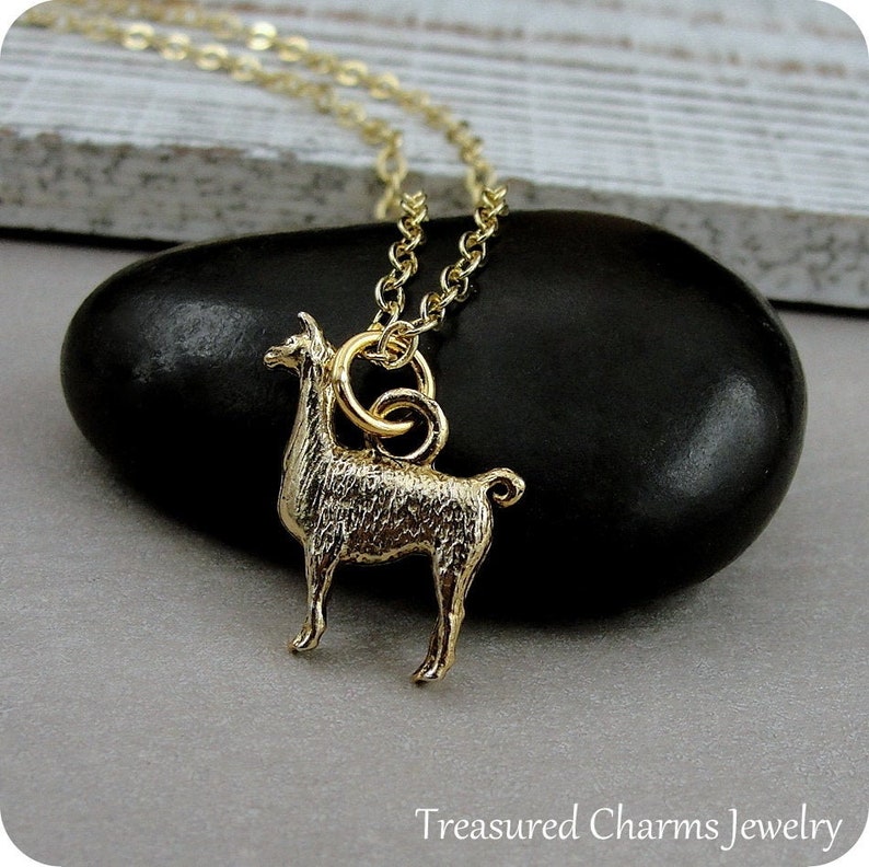 Llama Necklace Farm Animal Jewelry Gold Llama Charm Necklace Llama Themed Jewelry Alpaca Necklace Llama Gift Pet Llama Charm