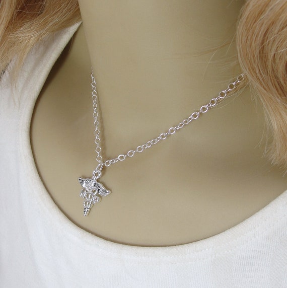 Eudora Collana In Argento Sterling 925 Con Caduceo, Ali Di - Foto 7