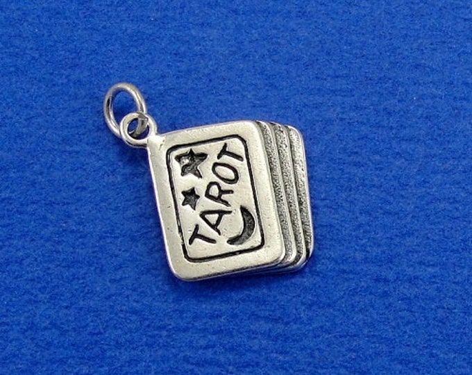 Tarot Cards Charm - Sterling Silver Tarot Cards Charm for Necklace or Bracelet