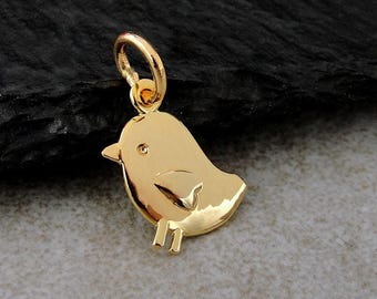 Baby Chick Charm, Gold Baby Chick Charm, Baby Bird Charm, Easter Chick Charm, Chic Peep Charm, Easter Charm, Spring Charm, Easter Gift