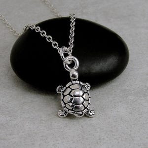 Turtle Necklace, Silver Turtle Charm Necklace, Tortoise Necklace, Tortoise Charm, Turtle Pendant, 3D Turtle Charm Jewelry, Turtle Gift