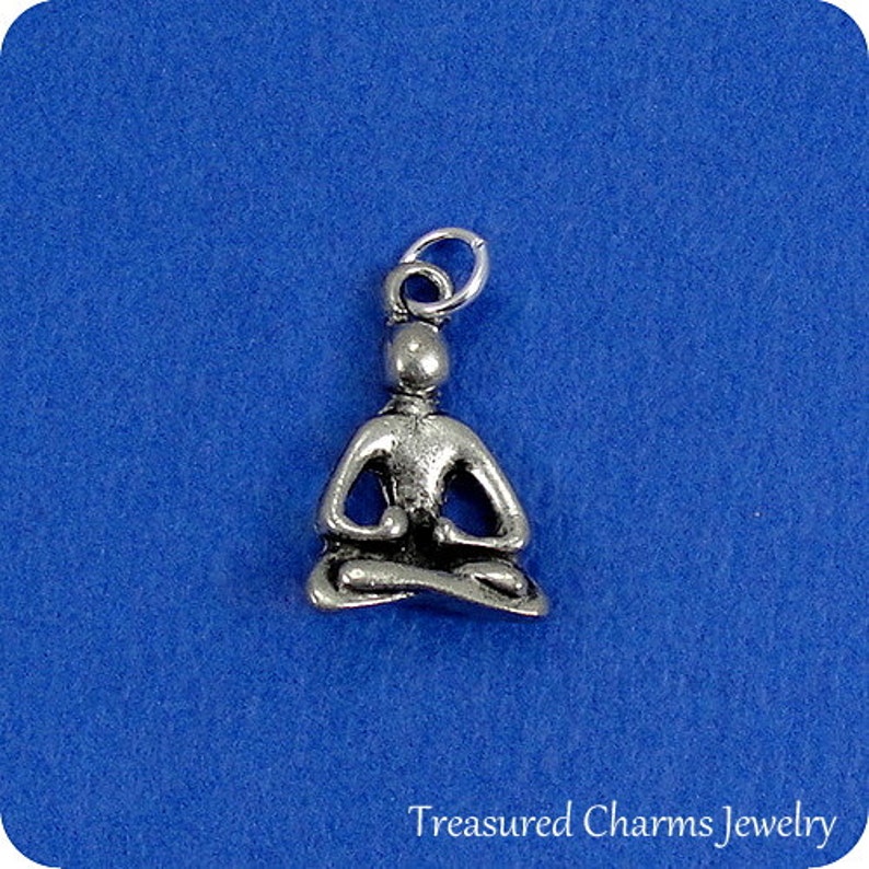 Meditation Pose Yoga Charm Silver Meditation Yoga Charm for Etsy