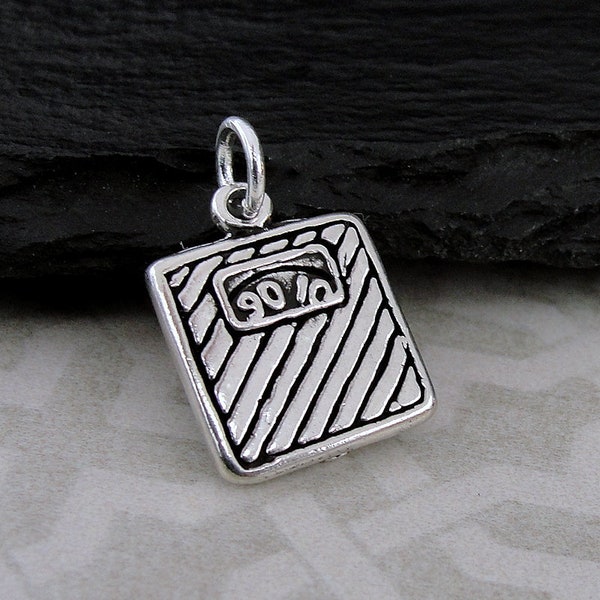 925 Sterling Silver Bathroom Scale Charm, Weight Loss Charm, Diet Charm, Fitness Charm, Exercise Charm, Bracelet Charm, Necklace Charm