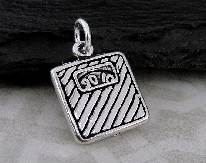 925 Sterling Silver Bathroom Scale Charm, Weight Loss Charm, Diet Charm, Fitness Charm, Exercise Charm, Bracelet Charm, Necklace Charm