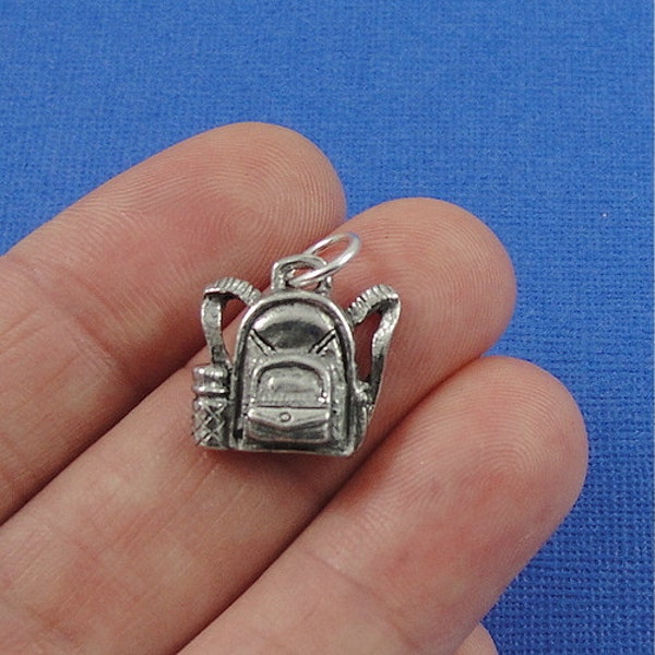 Backpack Charm - Silver Backpack Charm for Necklace or Bracelet