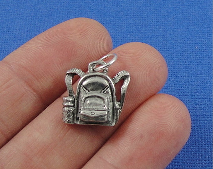 Backpack Charm - Silver Backpack Charm for Necklace or Bracelet