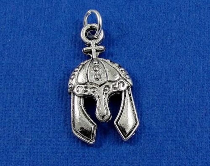 CLOSEOUT - Spartan Helmet Charm - Silver Spartan Helmet Charm for Necklace or Bracelet