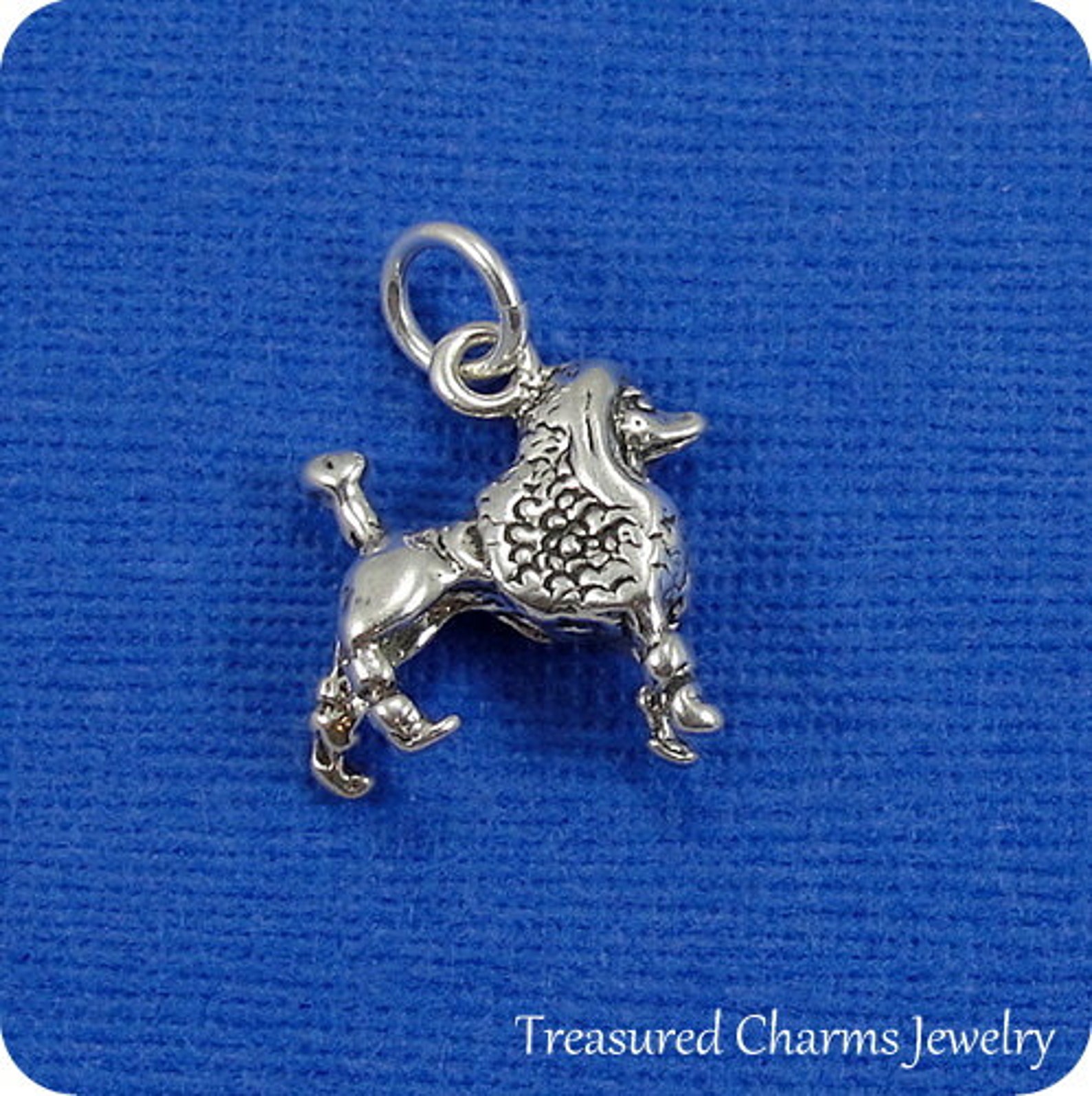 French Poodle Charm Sterling Silver Poodle Charm for Etsy