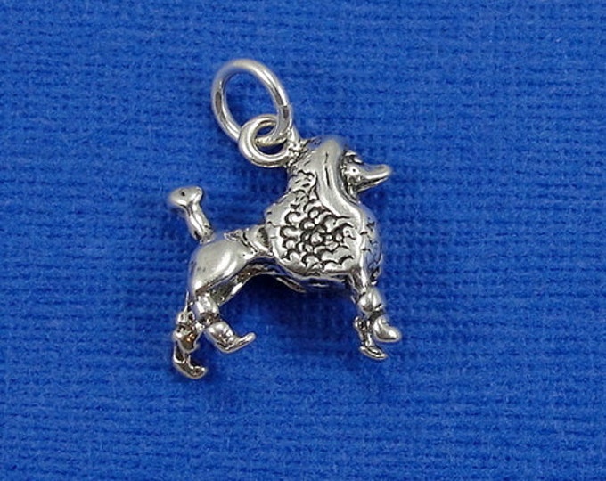 French Poodle Charm - Sterling Silver Poodle Charm for Necklace or Bracelet