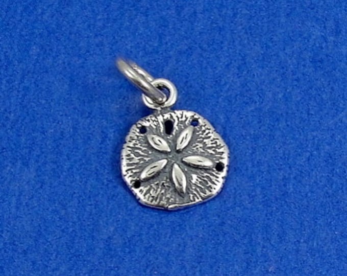 Tiny Sand Dollar Charm - Sterling Silver Sand Dollar Charm for Necklace or Bracelet