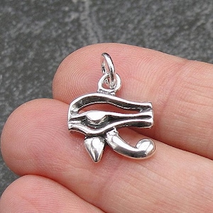 Eye of Horus Charm, 925 Sterling Silver Eye of Ra Charm for Necklace or Bracelet, Egyptian Charm, Egyptian Eye Charm, Egyptian Jewelry image 1
