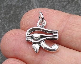 Eye of Horus Charm, 925 Sterling Silver Eye of Ra Charm for Necklace or Bracelet, Egyptian Charm, Egyptian Eye Charm, Egyptian Jewelry
