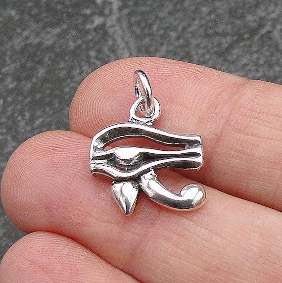 Eye of Horus Charm, 925 Sterling Silver Eye of Ra Charm for Necklace or Bracelet, Egyptian Charm, Egyptian Eye Charm, Egyptian Jewelry