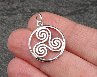 925 Sterling Silver Triskelion Charm, Celtic Triskele Charm, Celtic Triskelion Pendant, Ancient Celtic Symbol, Triskelion Gift