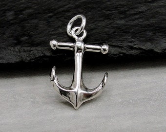 925 Sterling Silver Anchor Charm, Nautical Anchor Charm, Silver Naval Ship Anchor Charm,  Ocean Beach Charm, Nautical Sailing Jewelry